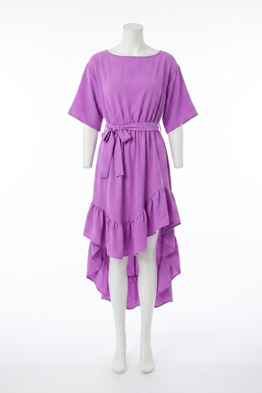 NEW MOLLY BRACKEN ruffled midi dress in purple